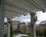 Wood Lattice Patio Cover with Custom Stucco Columns Yucaipa ca.