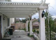 Lattice Patio Cover with Solid Stucco Columns Yucaipa Ca.
