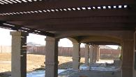 Patio Pop Out Arched with Tile Roof and Lattice Covers on both sides