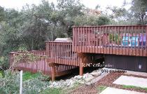 Hill Side Composite Deck with Handrail and Stairs Redlands Ca.