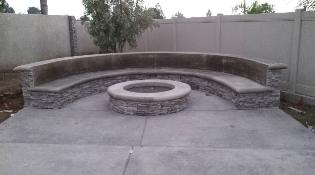 Seat Wall Concrete and Stone