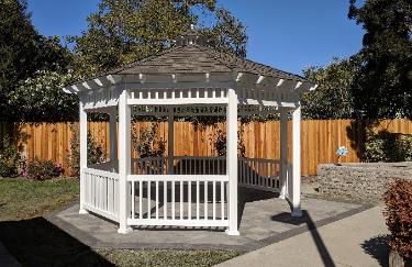 14' ft. Gazebo Wood Roof with Vinyl Walls California